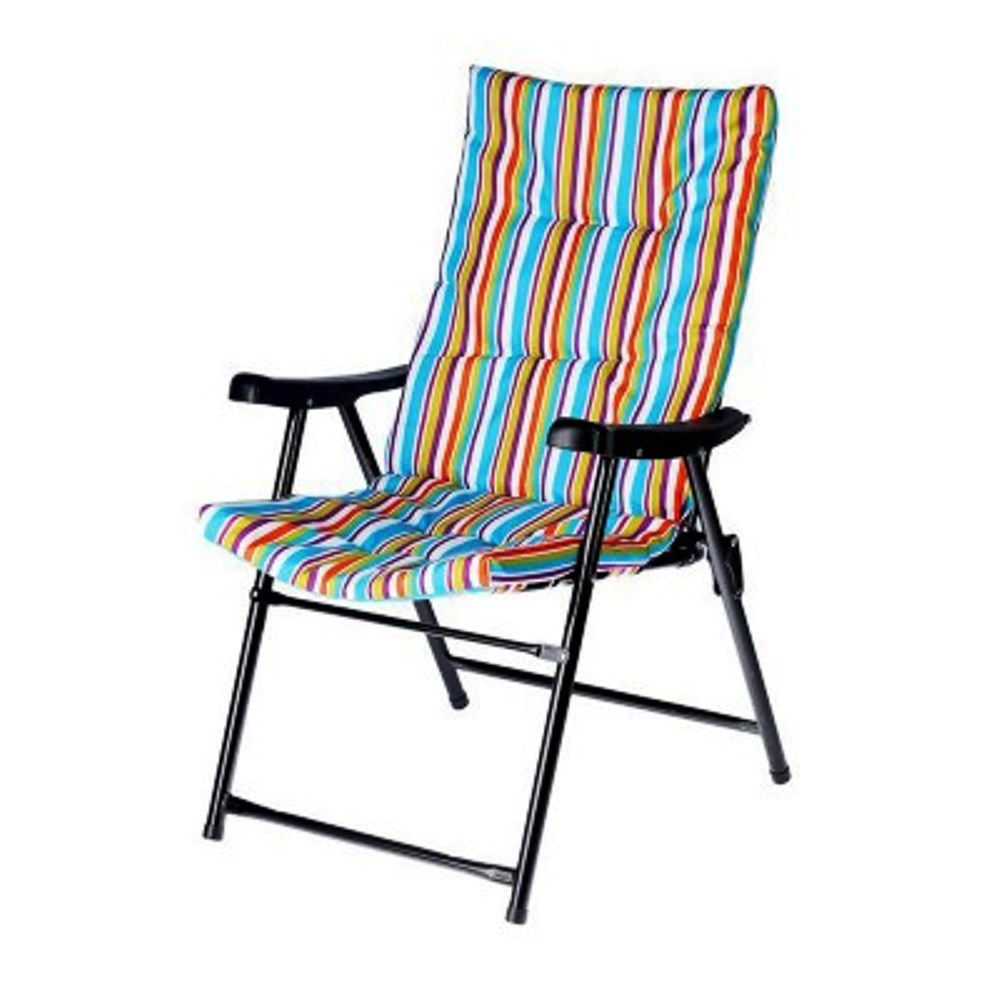Кресло складное твой пикник GB-013 релакс 47х57х90 см желто-голубая полоска